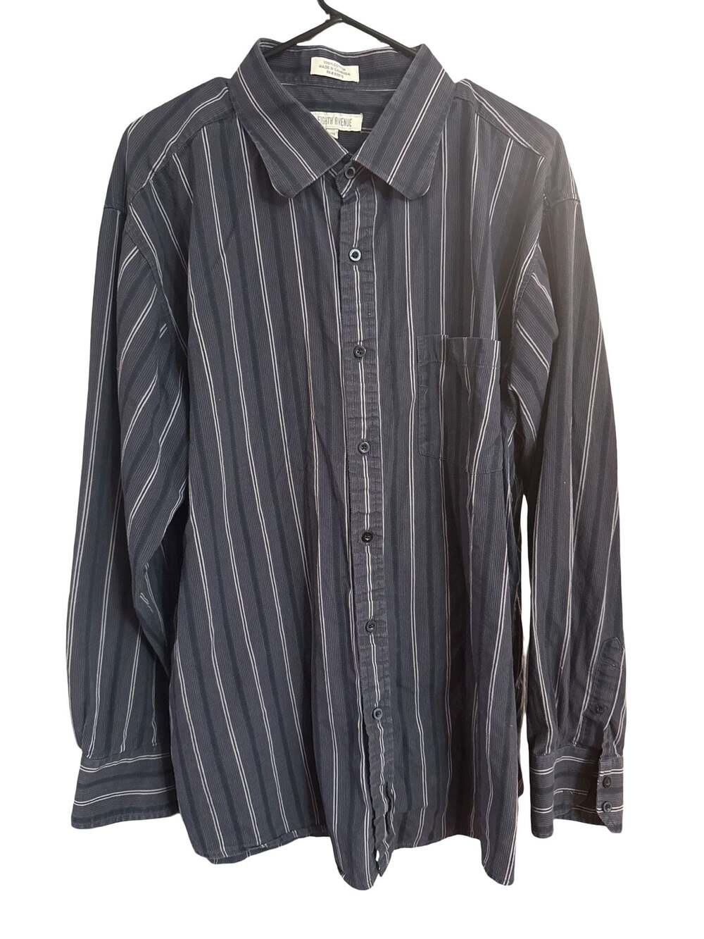 Eighth Avenue Men's Striped Long Sleeve Button Down Shirt XXL